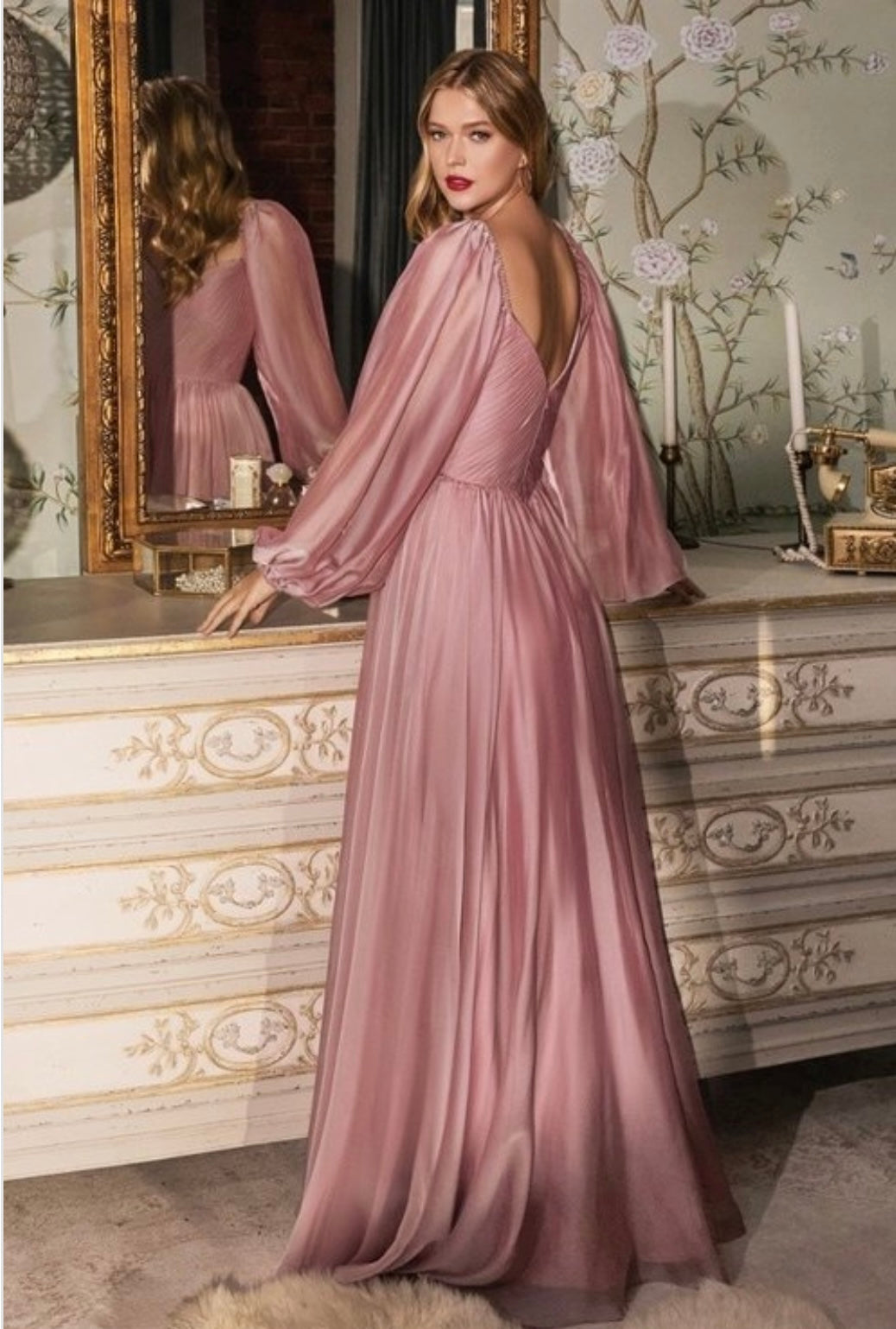 VESTIDO ROSA CLARO CORTE PRINCESA